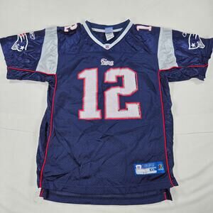 Vintage Reebok NFL New England Patriots Tom‎ Brady #12 Jersey Youth Size XL